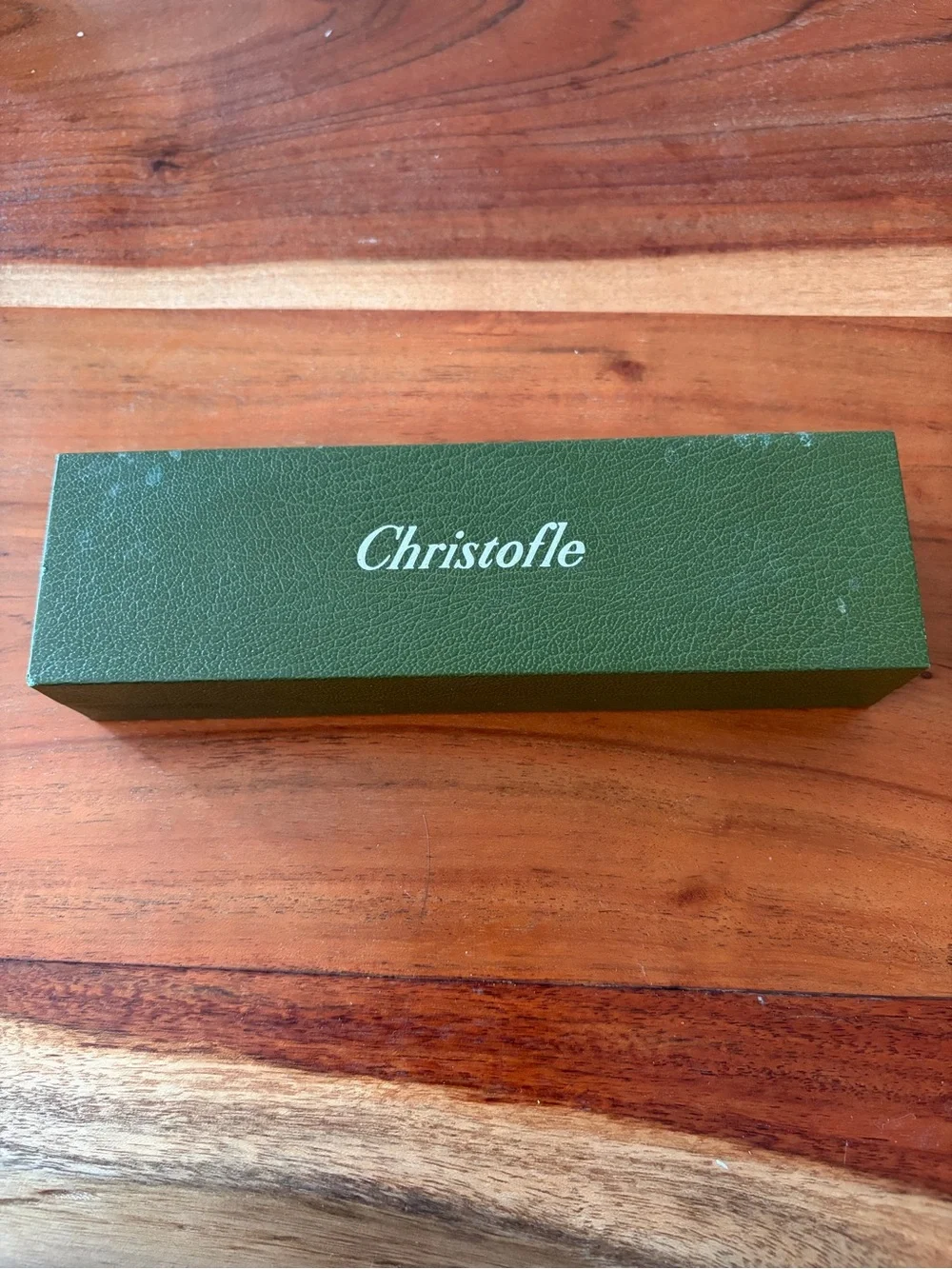 MINT New Christofle France Silver Plated Baby Spoon In Original Green Box